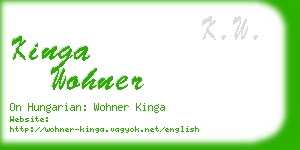 kinga wohner business card